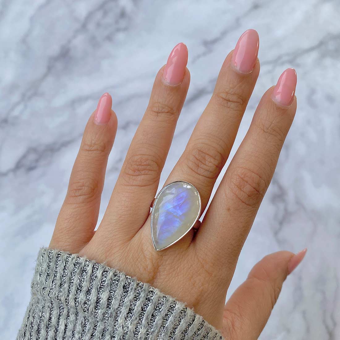 Moonstone Adjustable Ring-(RBM-R-29.)